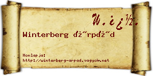 Winterberg Árpád névjegykártya